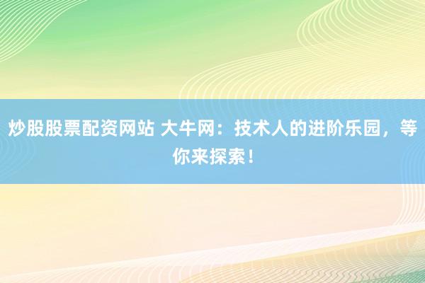 炒股股票配资网站 大牛网：技术人的进阶乐园，等你来探索！