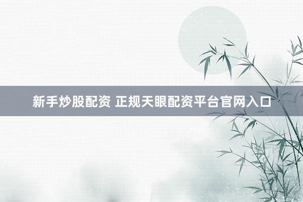 新手炒股配资 正规天眼配资平台官网入口