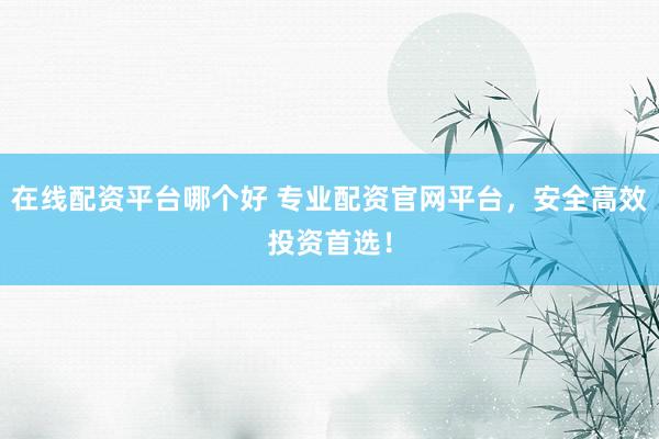 在线配资平台哪个好 专业配资官网平台，安全高效投资首选！