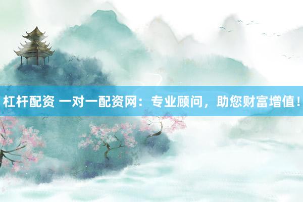 杠杆配资 一对一配资网：专业顾问，助您财富增值！