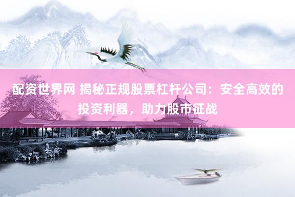 配资世界网 揭秘正规股票杠杆公司：安全高效的投资利器，助力股市征战