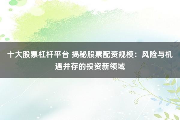 十大股票杠杆平台 揭秘股票配资规模:风险与机遇并存的投资新领域