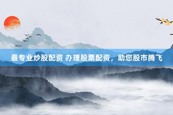 最专业炒股配资 办理股票配资，助您股市腾飞